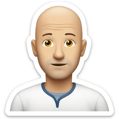 a bald withe man staring sticker