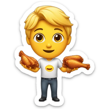 Eating chicken wings sticker