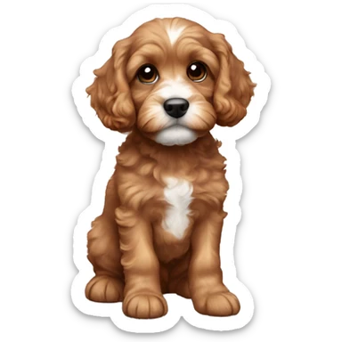cute cavapoo puppy named hank sticker