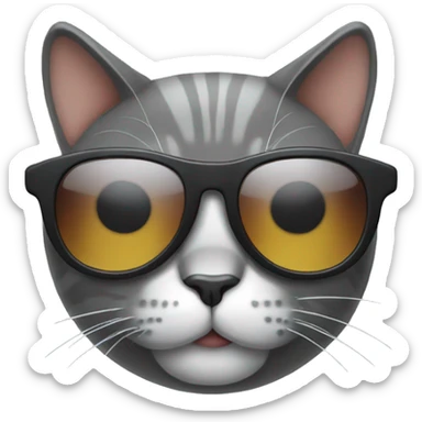 Cat with sunglasses sticker