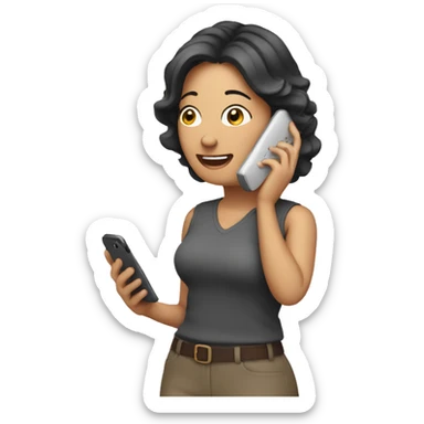 Mujer hablando por celular  sticker