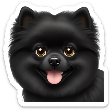 Black Pomeranian being cute sticker