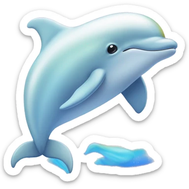 Rainbow dolphin with unicorn horn sticker