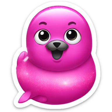 Hot pink Foca with sparkles sticker
