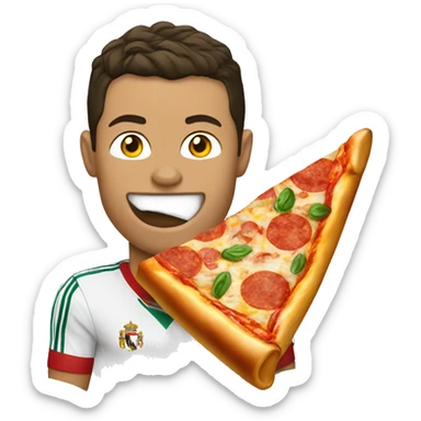 Cristiano Ronaldo eating a pizza slice  sticker