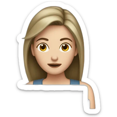 a white woman typing in the laptop and crying sticker