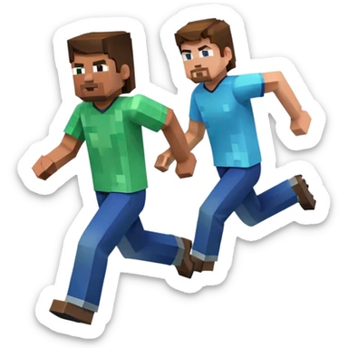 Minecraft character running sticker
