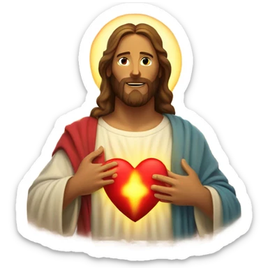 Jesus with heart sticker