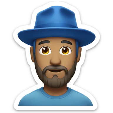 blue hat and beard gaze sticker