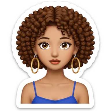 One, Puerto Rican, fair skin brown hair it has to be straight with earrings and makeup. I would like the earrings to be hoop and my best friend by my side is caramel skin color with curly black hair. sticker