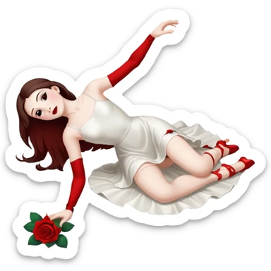 Dancer dead on stage full body lyiing on floor sticker