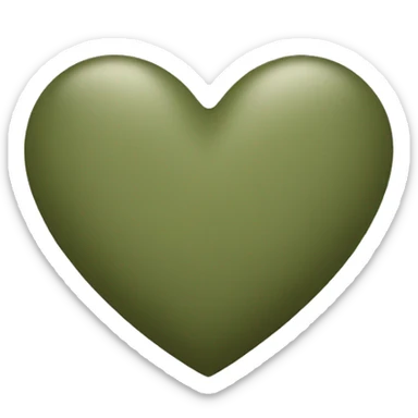 Khaki green heart sticker
