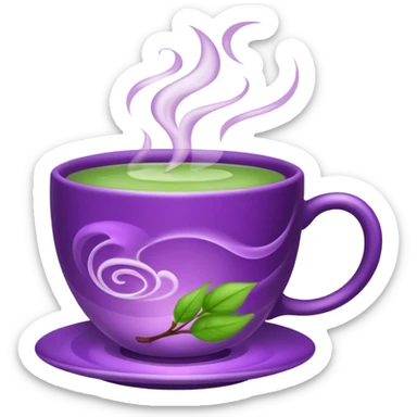 Berry green tea in a steaming cup sticker