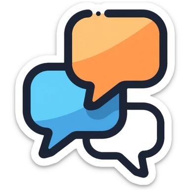 messaging app icon with text bubbles sticker