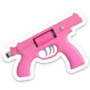 Pink heart gun sticker