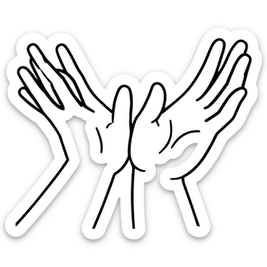two hands making a framing gesture like a movie director sticker