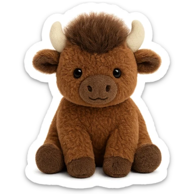 cute baby bison jellycat stuffed plushie sticker