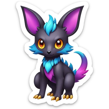Cute cool colorful dark fantasy animal hybrid Fakemon full body sticker