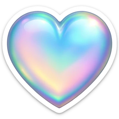 Opal shaped like a heart sticker