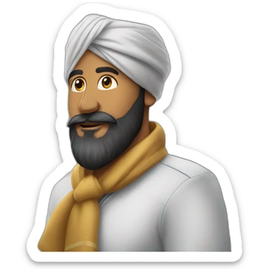Homme avec un turbans et une grande barbe dans un avion sticker