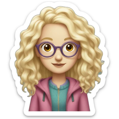 Luna lovegood with glasses sticker