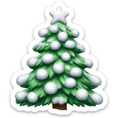 Snowy Christmas tree sticker