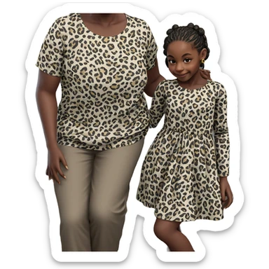 smiling girl in leopard dress sticker