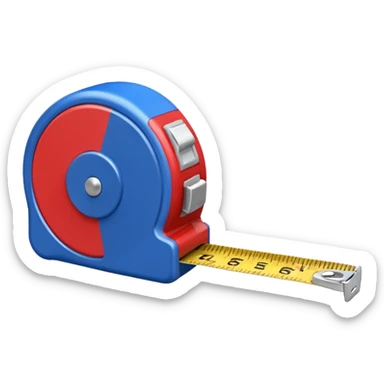 Create my a cartoon/realistic tape measure thats red white and blue sticker