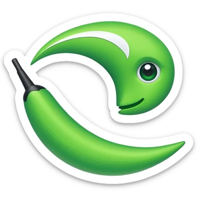 W in green with a swush an the end sticker