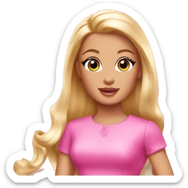 pink barbie shop sticker