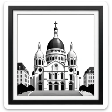 
now I want the Sacre Coeur church in black and white sticker