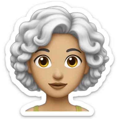 Persian woman with curly black hair sticker