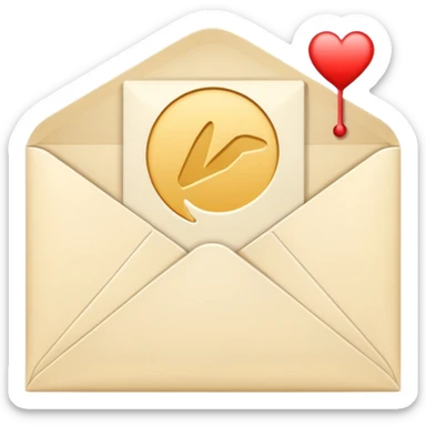 Cream-colored romantic Letter Envelope  sticker
