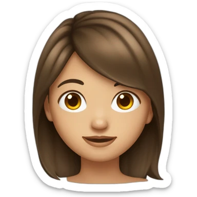 Fille au cheveux brune chatin fonceé sticker