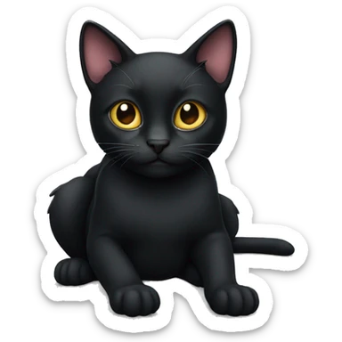 Black cat sticker