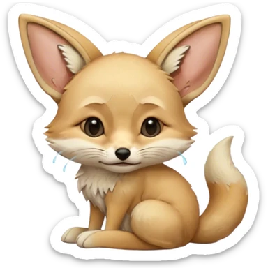 fennec fox sad crying sticker