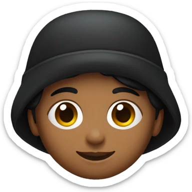 una persona de piel negra con nariz ancha y gorro rojo sticker