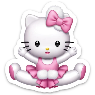 Hello Kitty performing a back walkover sticker