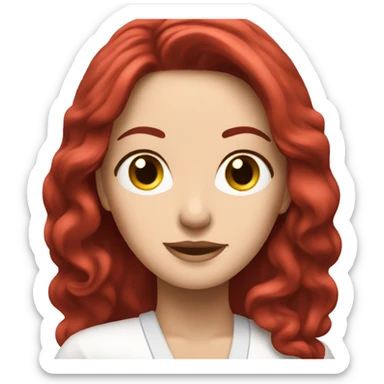 Dark red haired white woman pink spa sticker