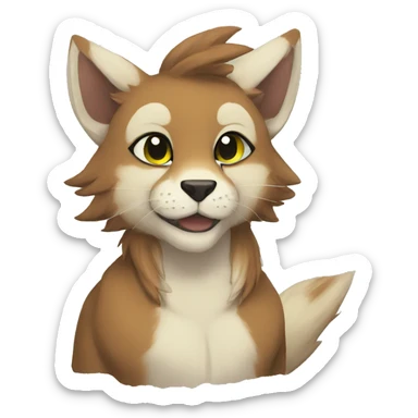 Anthro fursona Fakemon sticker