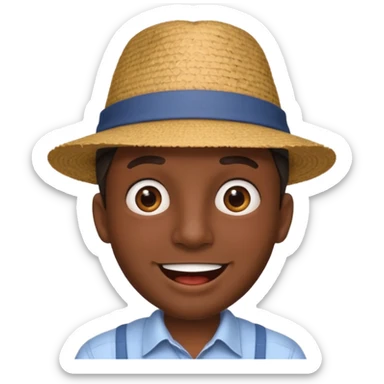 homme créole réunionnais  étonné  avec chapeau sticker