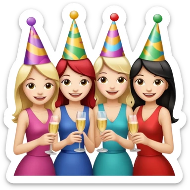 Group of 5 girls emoji sticker