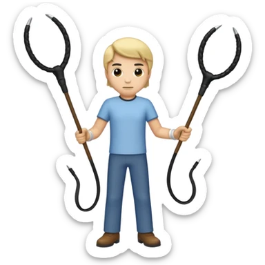 men with whips sticker