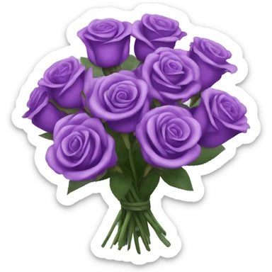 Purple roses bouquet  sticker