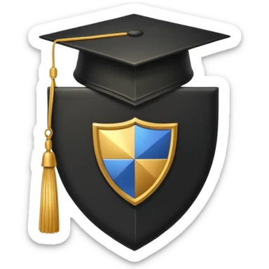 Graduation Cap + Shield sticker