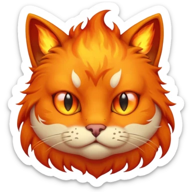 Bored flaming cat sticker