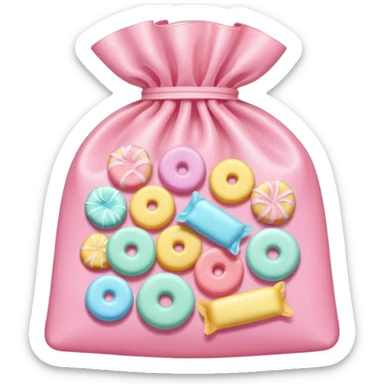 Pastel pink bag of pastel coloured sweets sticker