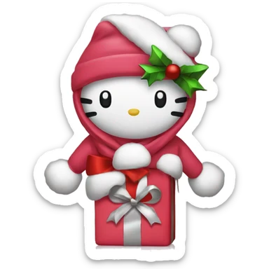 hello kitty and christmas sticker