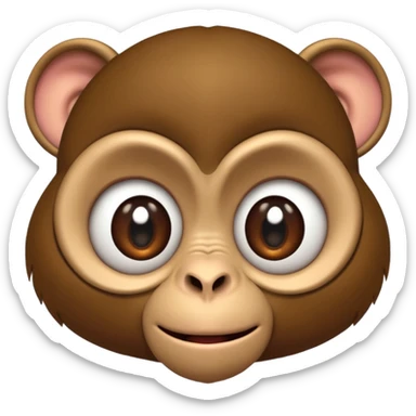 cartoon monkey face with big rolling eyes, fusing the essence of both monkey face and face with rolling eyes emojis sticker