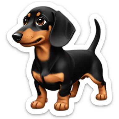 Black and tan mini Dachshund sticker